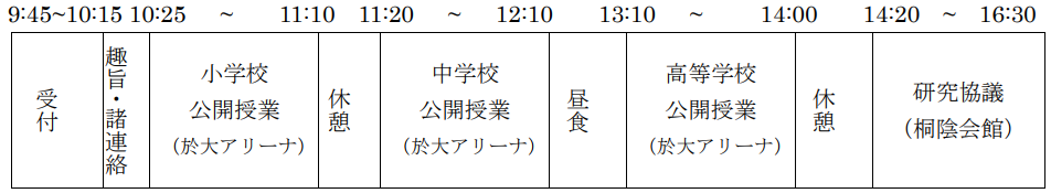 第20回 筑波大学附属小・中・高等学校 体育・保健体育科合同研究会_日程